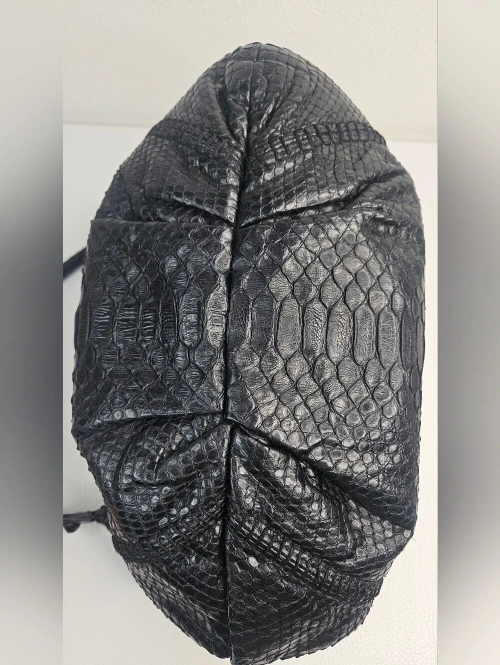 Vintage Carlos Falchi Genuine Python Snake Skin & Leather Shoulder Bag Exotic